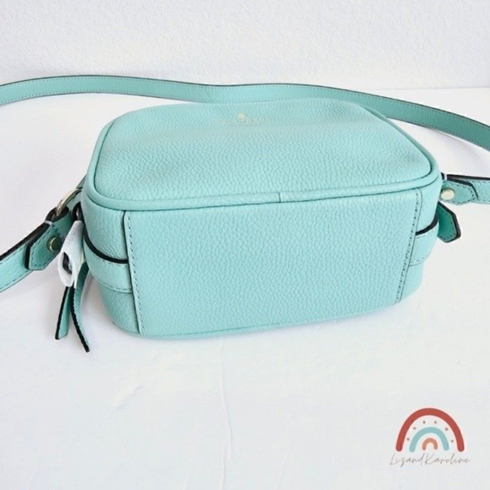 New! Kate Spade Pyper Mulberry Street Leather Aqua Bloom Camera Crossbody Bag - Picture 6 of 16